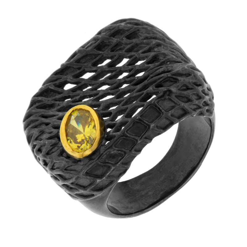 Серебряное кольцо Plata   со вставками (сваровски) ПВР-0142Бжл, размеры от 17.25 до 17.25