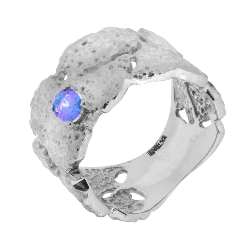 Серебряное кольцо Plata   со вставками (сваровски) ПВР0171Ргл, размеры от 17.75 до 18