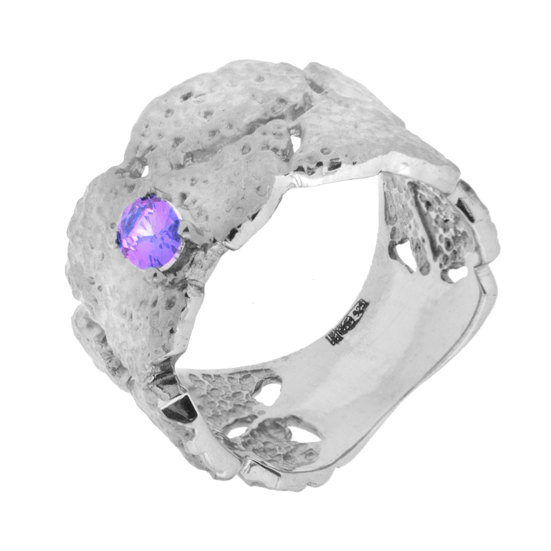 Серебряное кольцо Plata   со вставками (сваровски) ПВР0171Рср, размеры от 17.75 до 17.75