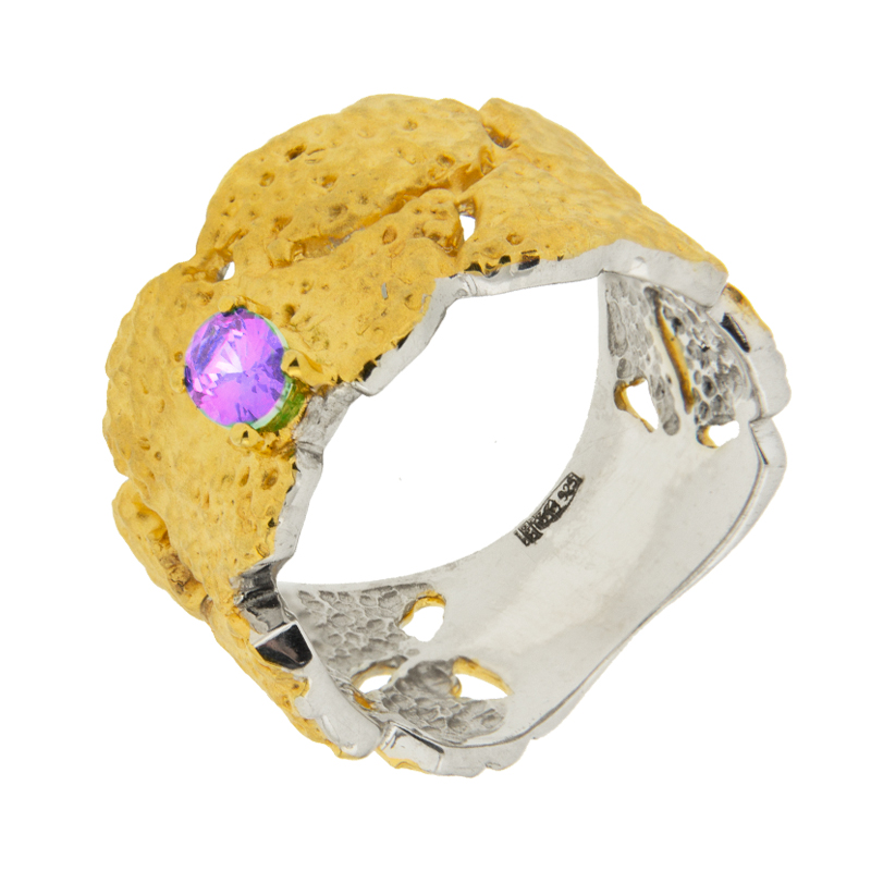Серебряное кольцо Plata   со вставками (сваровски) ПВР0171Прз, размеры от 17.75 до 18