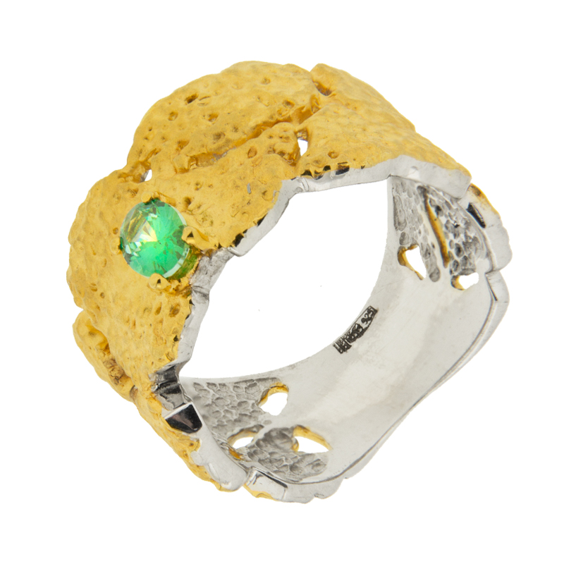 Серебряное кольцо Plata   со вставками (сваровски) ПВР0171Пзл, размеры от 17.75 до 18