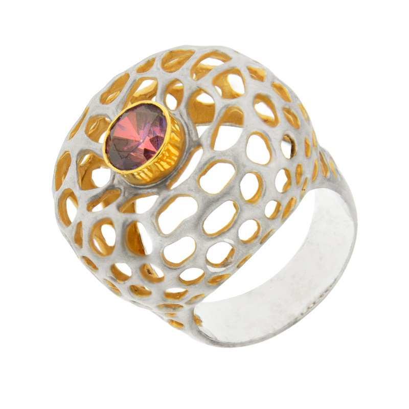 Серебряное кольцо Plata   со вставками (сваровски) ПВР0187ср, размеры от 18 до 18
