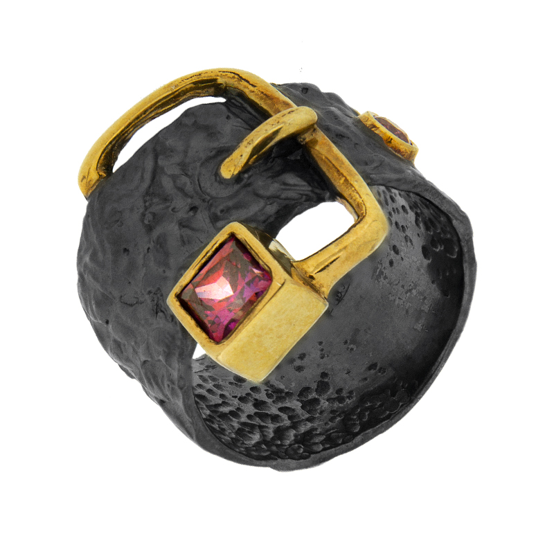 Серебряное кольцо Plata   со вставками (сваровски) ПВР-0208Брз, размеры от 18 до 18