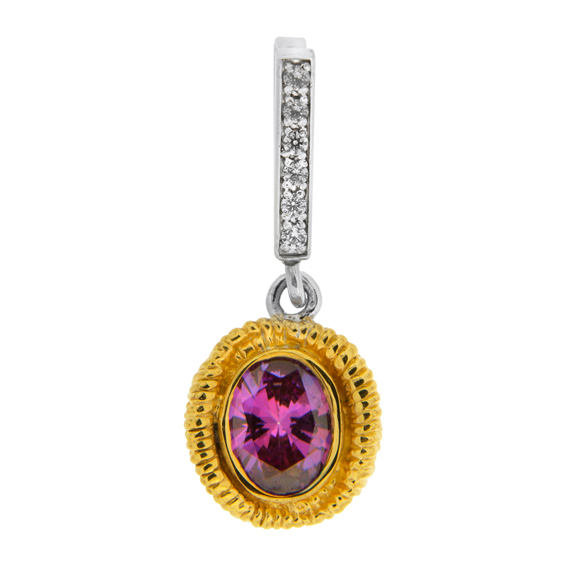 Серебряная подвеска Plata   со вставками (сваровски) ПВП0161ср