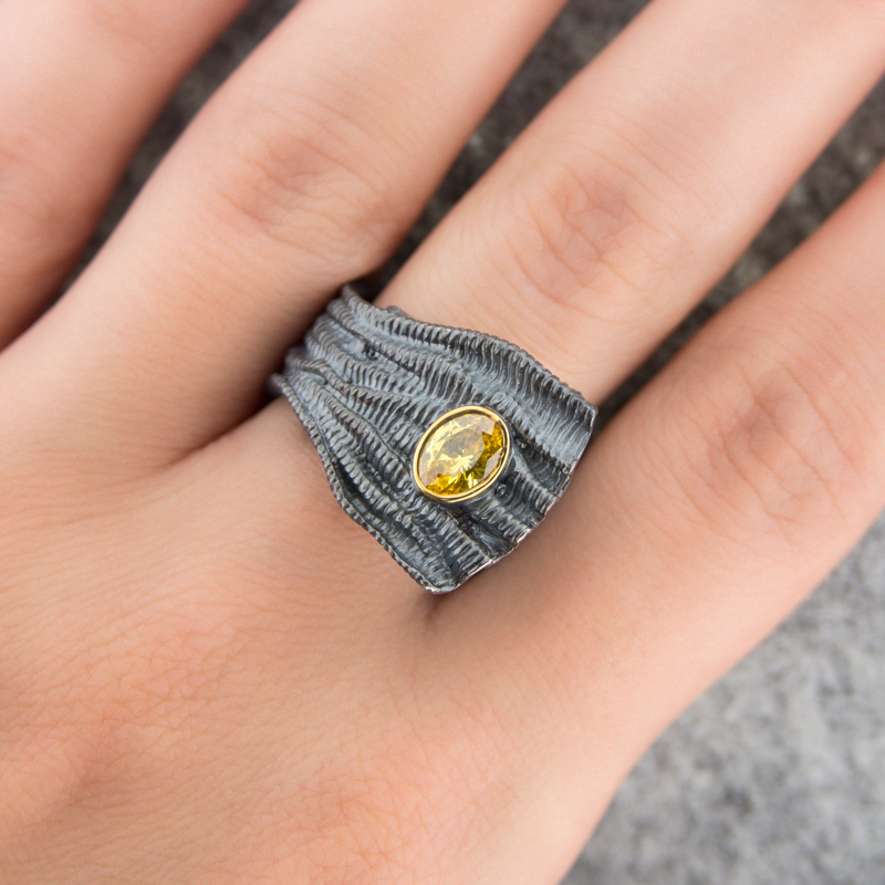 Серебряное кольцо Plata   со вставками (сваровски) ПВР-0202Бжл, размеры от 1 до 19