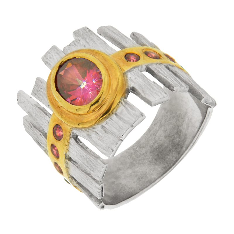Серебряное кольцо Plata   со вставками (сваровски) ПВР-0159рз, размеры от 16.5 до 19.5
