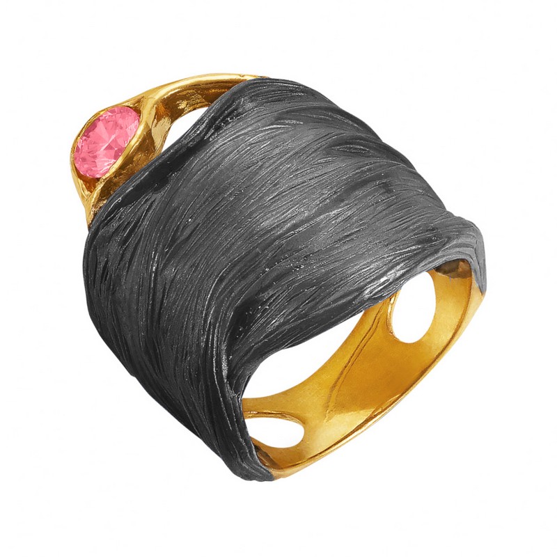 Серебряное кольцо Plata   со вставками (сваровски) ПВР-0158БПрз, размеры от 16 до 17