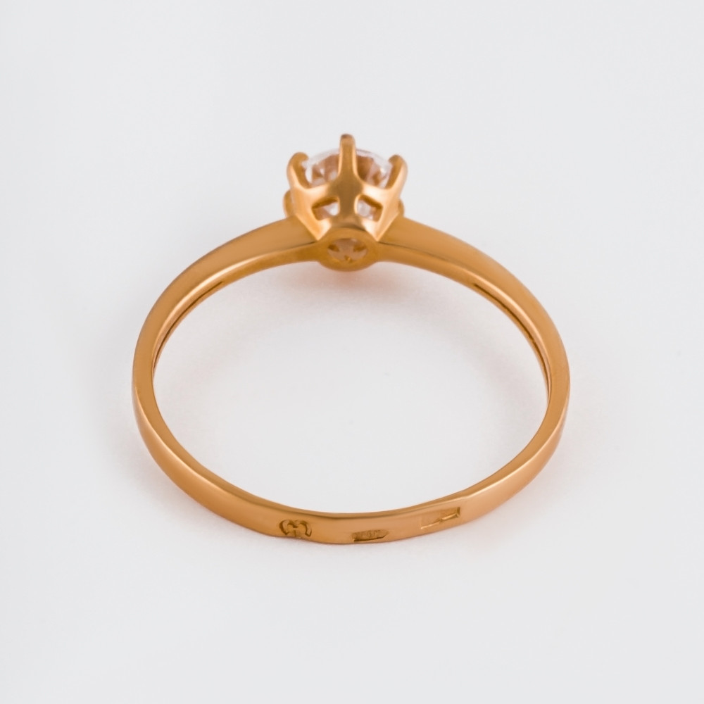 Золотое кольцо Российский производитель украшений из золота и серебра из красного золота 585 пробы  со вставками (жемчуг и фианит) 2БКЗ5К-01-1155-01, размеры от 15 до 20