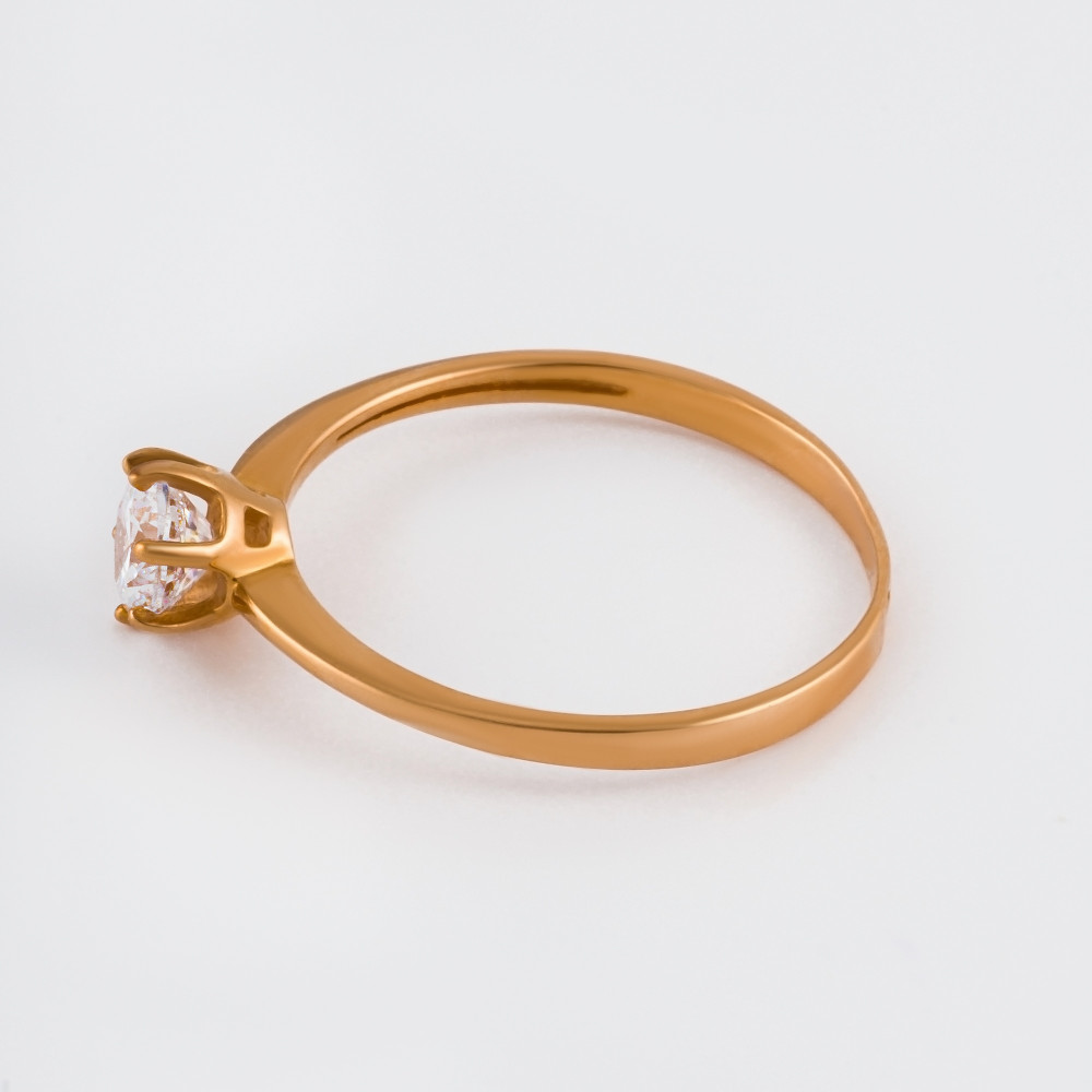 Золотое кольцо Российский производитель украшений из золота и серебра из красного золота 585 пробы  со вставками (жемчуг и фианит) 2БКЗ5К-01-1155-01, размеры от 15 до 20