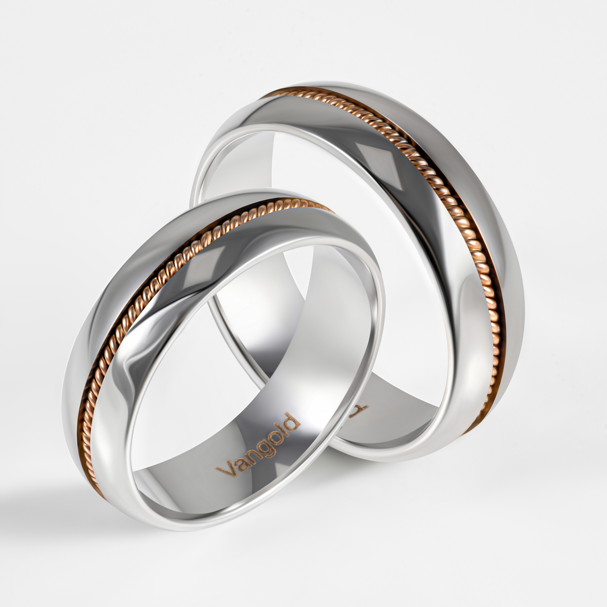 Золотое кольцо обручальное Vangold из красного золота 585 пробы ЛД0211300100376, размеры от 15 до 22