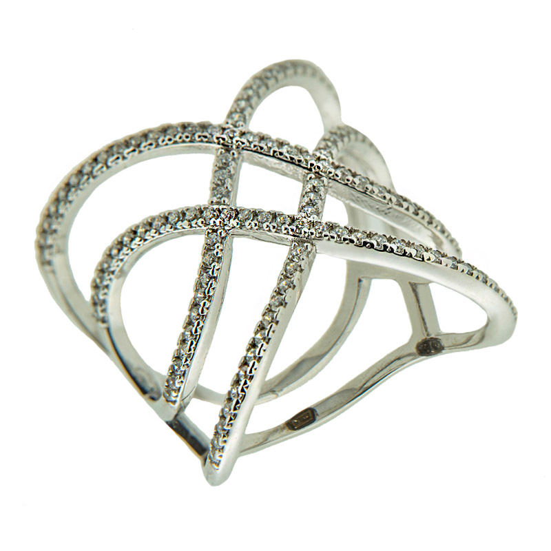 Серебряное кольцо Эстет венера и марс  со вставками (фианит) ЭС01К1510049, размеры от 15 до 21
