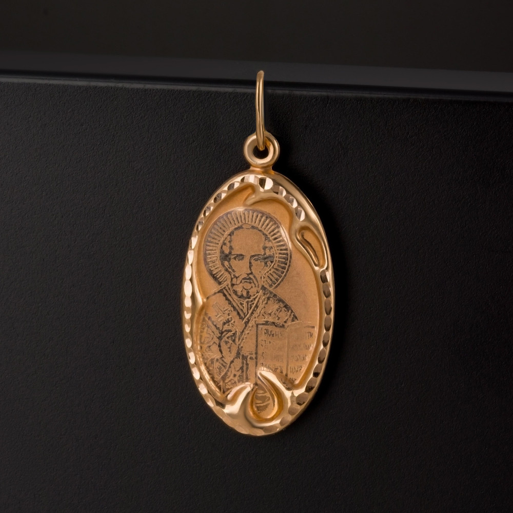 Золотая иконка Голден глоб из красного золота 585 пробы ГГОФ-008/НЧ