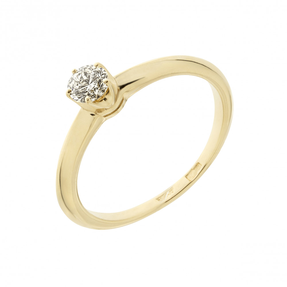 Золотое кольцо Шреякор из красного золота 585 пробы со вставками из драгоценных камней (бриллиант) ШЯСЦТРУ020-0005, размеры от 16 до 16