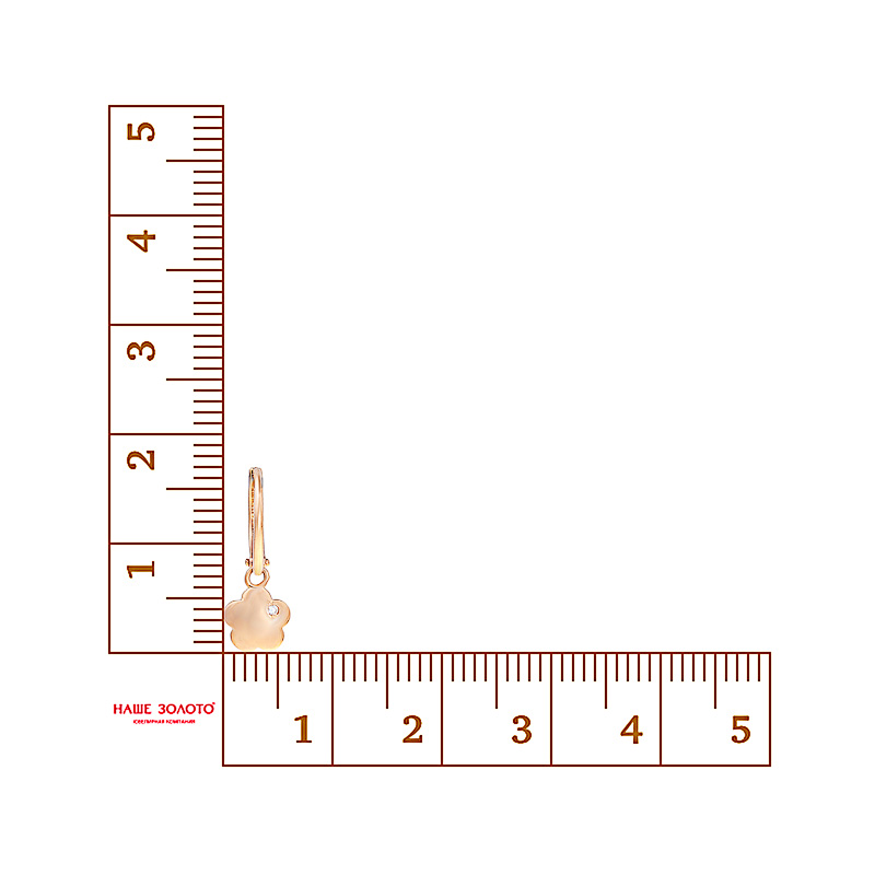 Золотые серьги подвесные Ювелиры северной столицы из красного золота 585 пробы  со вставками (фианит) ЮЫ1000000126197