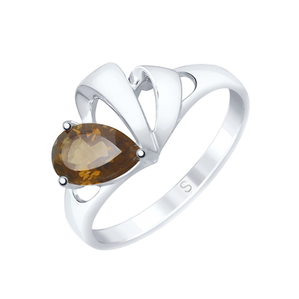 Серебряное кольцо Sokolov со вставками из полудрагоценных камней (топаз) ДИ92011586, размеры от 16.5 до 18.5