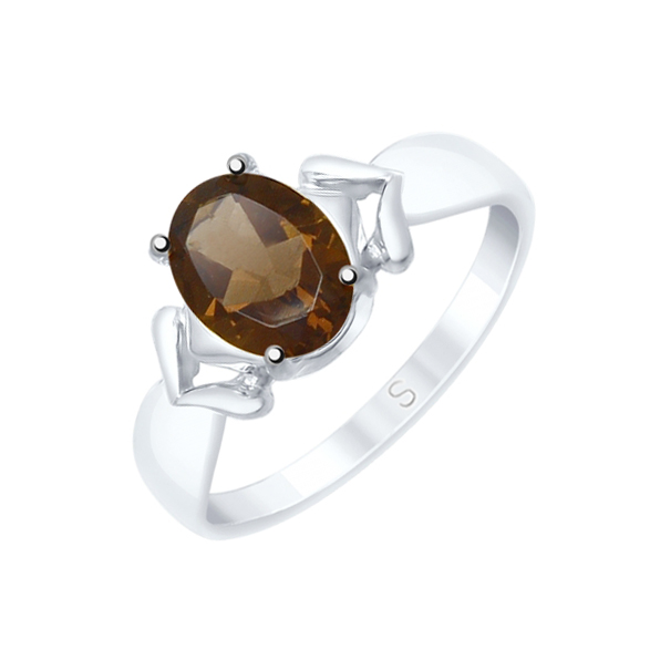 Серебряное кольцо Sokolov со вставками из полудрагоценных камней (топаз) ДИ92011539, размеры от 16.5 до 18.5