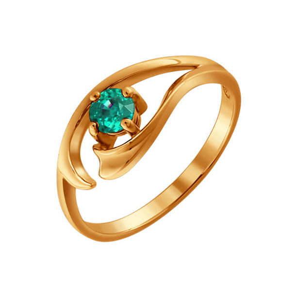 Золотое кольцо Sokolov из красного золота 585 пробы со вставками из драгоценных камней (изумруд) ДИ3010332 , размеры от 16.5 до 18