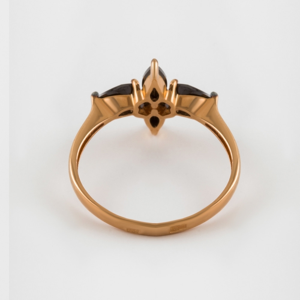 Золотое кольцо Золотов из красного золота 585 пробы  со вставками (фианит) 2Т4715223Ч, размеры от 15 до 20