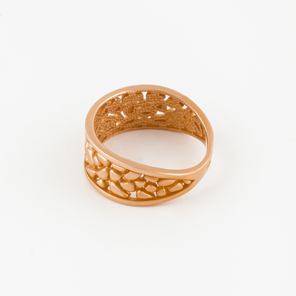 Золотое кольцо Вероника из красного золота 585 пробы  со вставками (фианит) 3ВК100-1087, размеры от 15 до 19.5