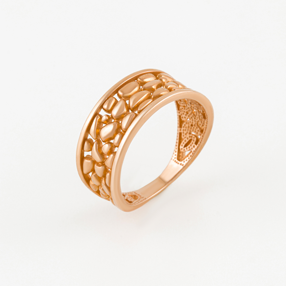 Золотое кольцо Вероника из красного золота 585 пробы  со вставками (фианит) 3ВК100-1087, размеры от 15 до 19.5
