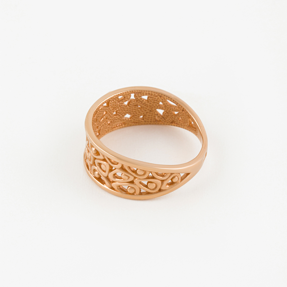 Золотое кольцо Вероника из красного золота 585 пробы  со вставками (фианит) 3ВК100-1089, размеры от 15 до 19.5