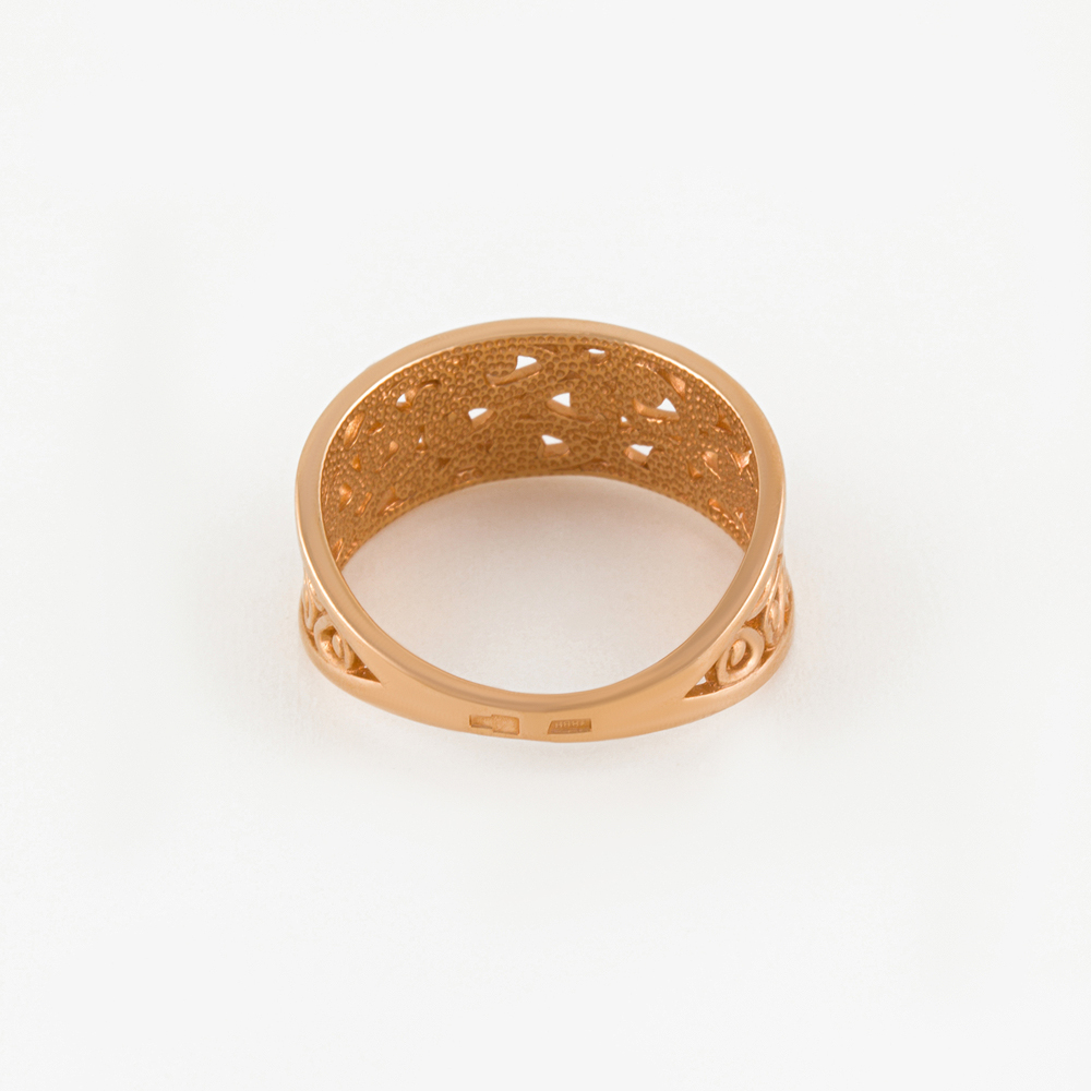 Золотое кольцо Вероника из красного золота 585 пробы  со вставками (фианит) 3ВК100-1089, размеры от 15 до 19.5
