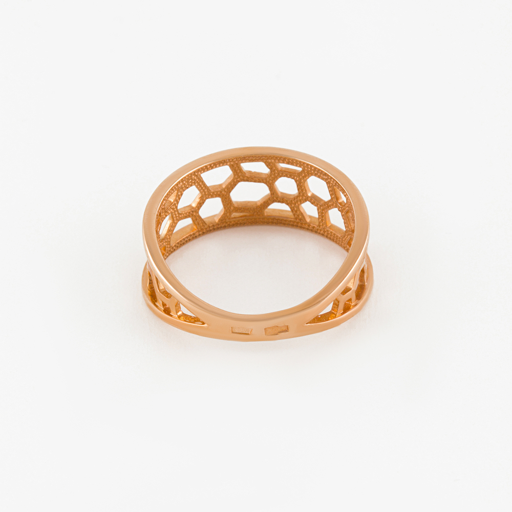 Золотое кольцо Вероника из красного золота 585 пробы  со вставками (фианит) 3ВК100-1090, размеры от 15 до 19.5