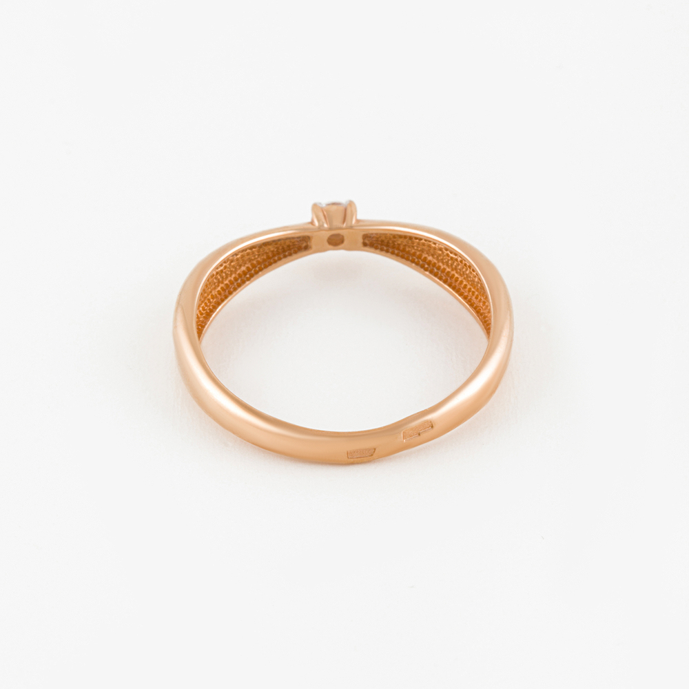 Золотое кольцо Вероника из красного золота 585 пробы  со вставками (фианит) 3ВК132-1042, размеры от 15 до 19.5