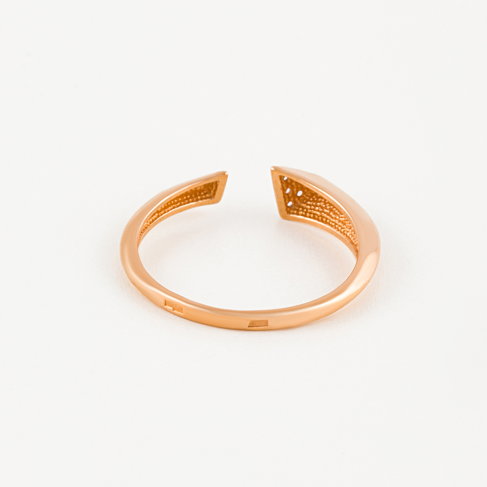 Золотое кольцо Вероника из красного золота 585 пробы  со вставками (фианит) 3ВК132-1218, размеры от 16 до 19.5