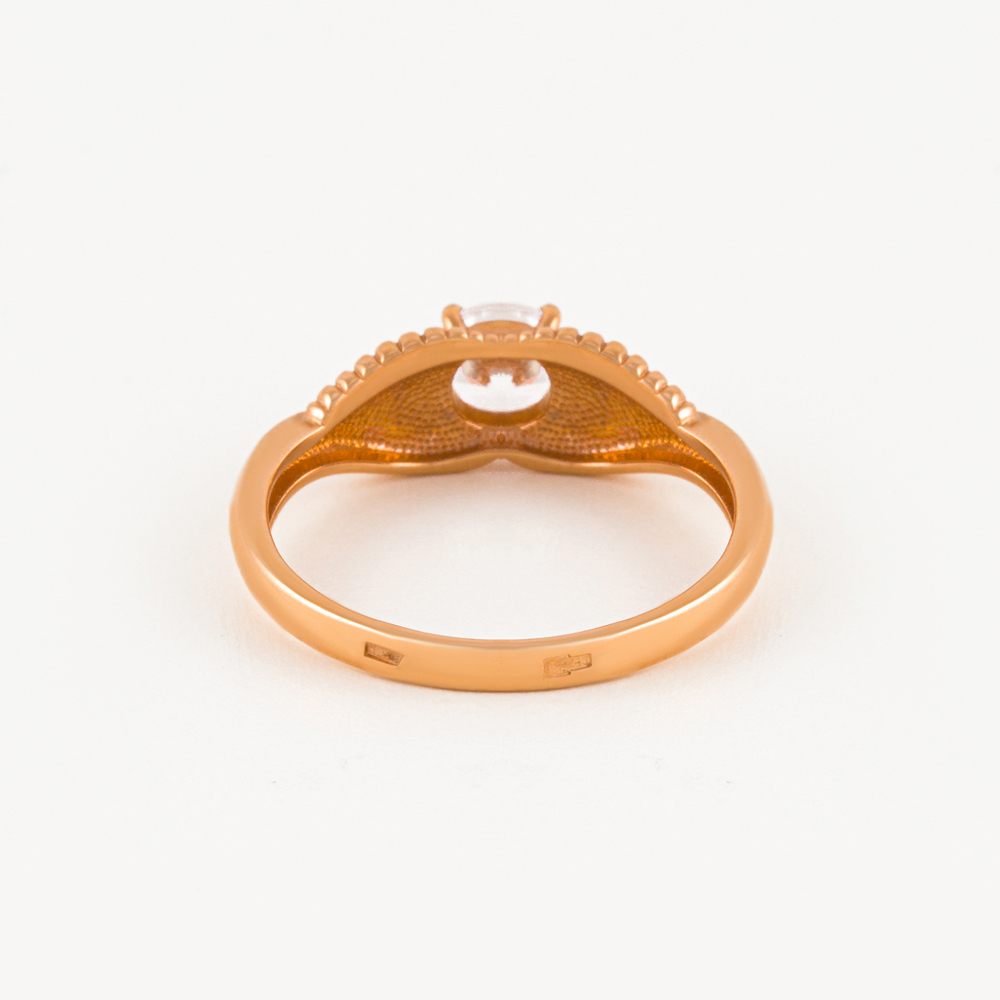 Золотое кольцо Вероника из красного золота 585 пробы  со вставками (фианит) 3ВК132-812, размеры от 16 до 18