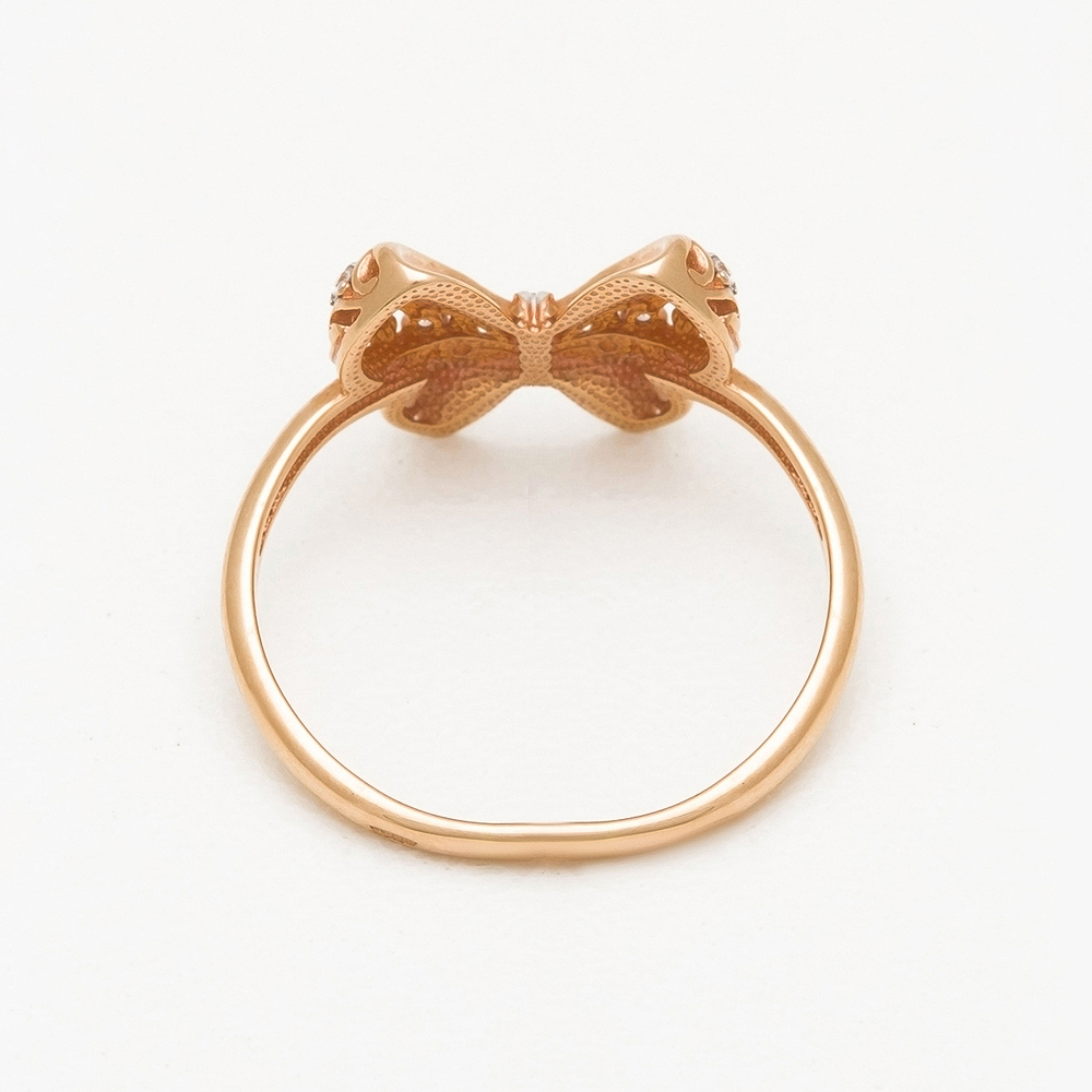 Золотое кольцо Вероника из красного золота 585 пробы  со вставками (фианит) 3ВК132-442, размеры от 16 до 19
