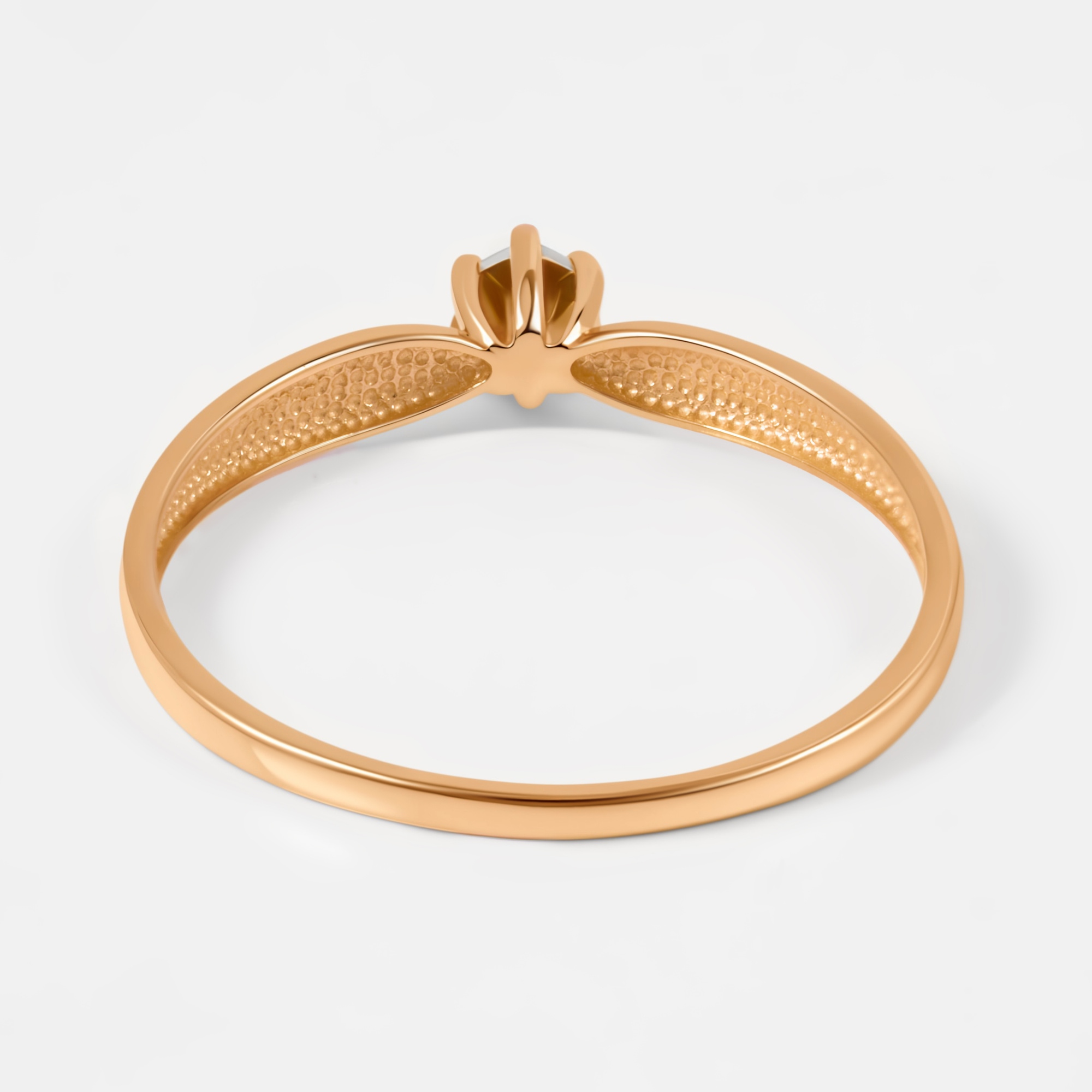 Золотое кольцо Клондайк из красного золота 585 пробы со вставками из драгоценных камней (бриллиант) ЛХ01-01370-02-001-02-01, размеры от 16 до 19