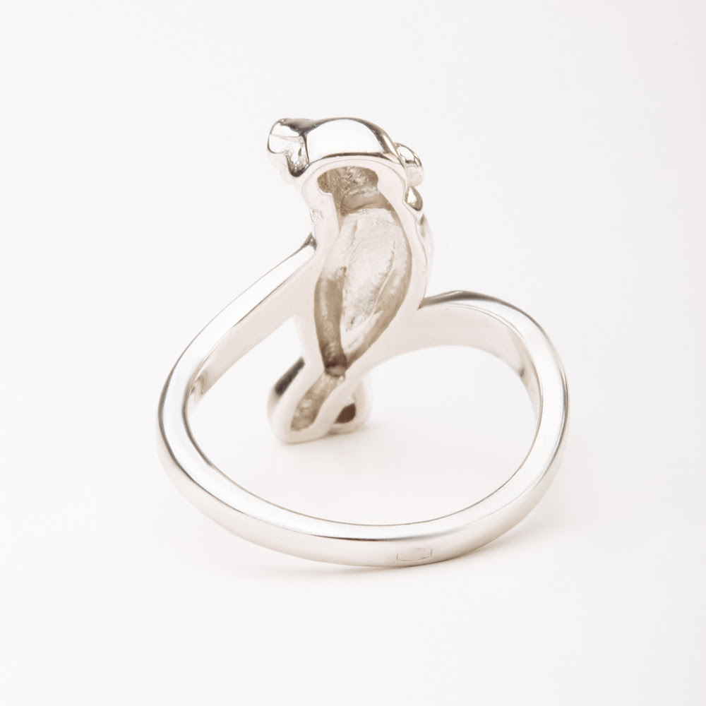Серебряное кольцо Серебряные крылья  со вставками (фианит) СЫ01ФУР12232113, размеры от 16.5 до 17.5