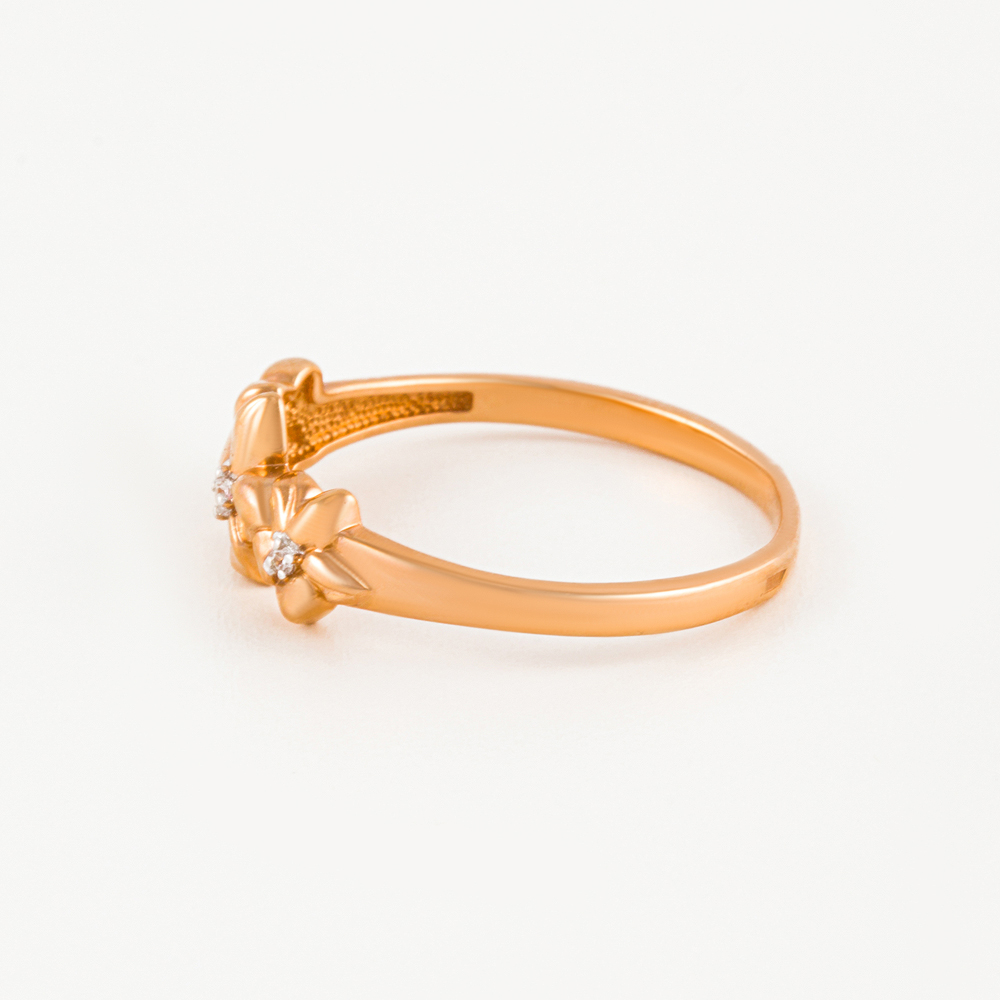 Золотое кольцо Вероника из красного золота 585 пробы со вставками из драгоценных камней (фианит и сапфир) 3ВК132-931, размеры от 14 до 19