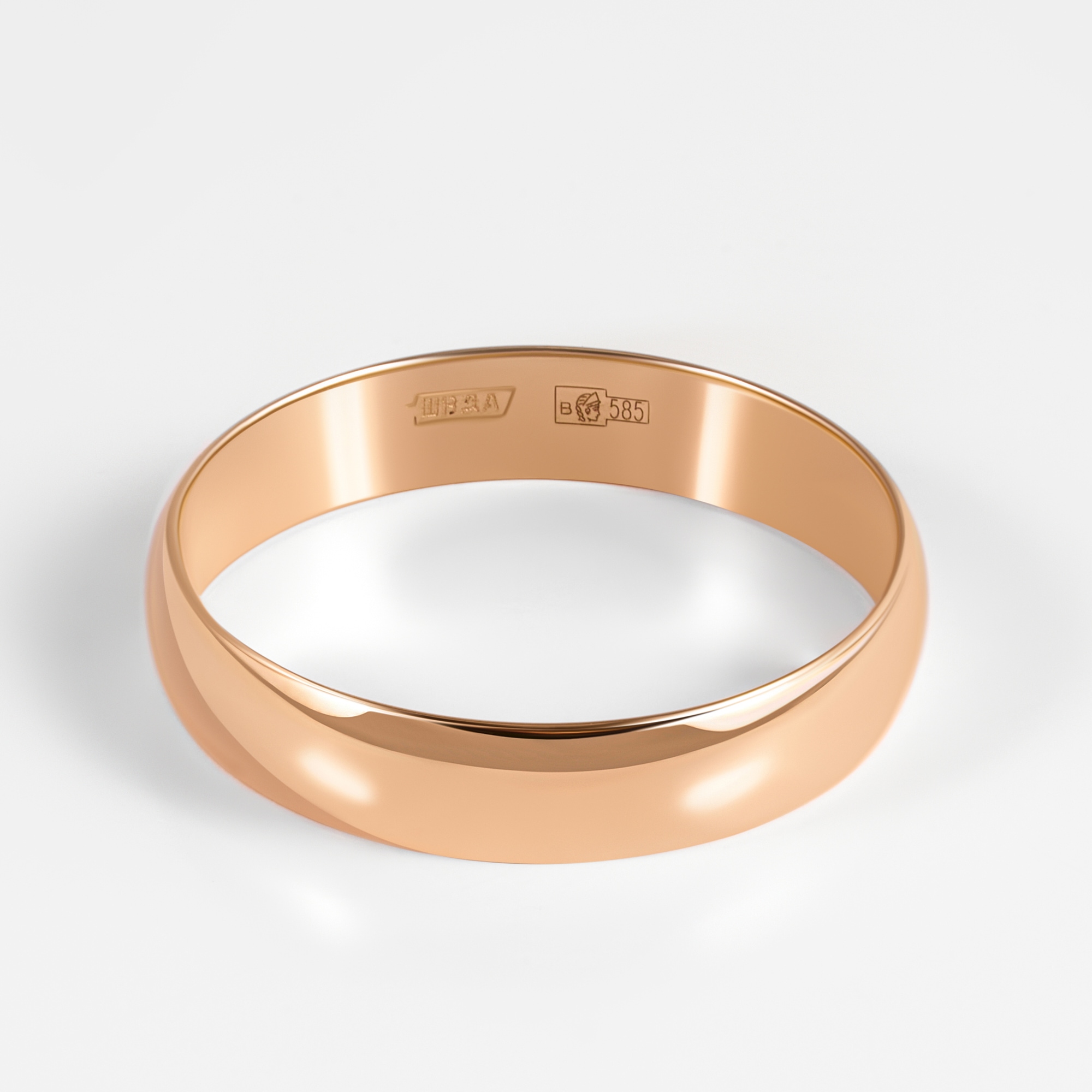 Золотое кольцо обручальное Топаз из красного золота 585 пробы ТЗТ10001016н-3, размеры от 16 до 21