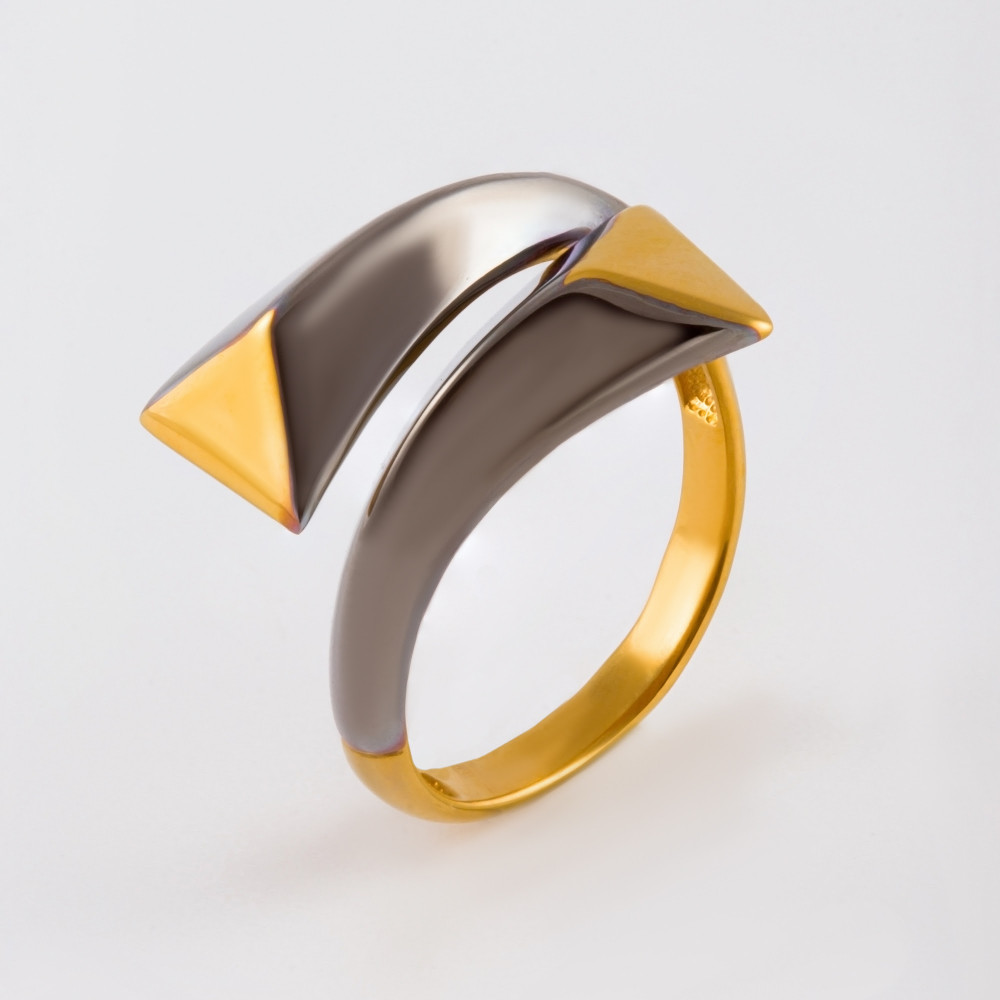 Серебряное кольцо с позолотой и чернением