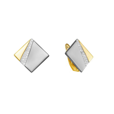 Серебряные серьги Дельта (delta)  со вставками (фианит) ДП127744ПЗЖС