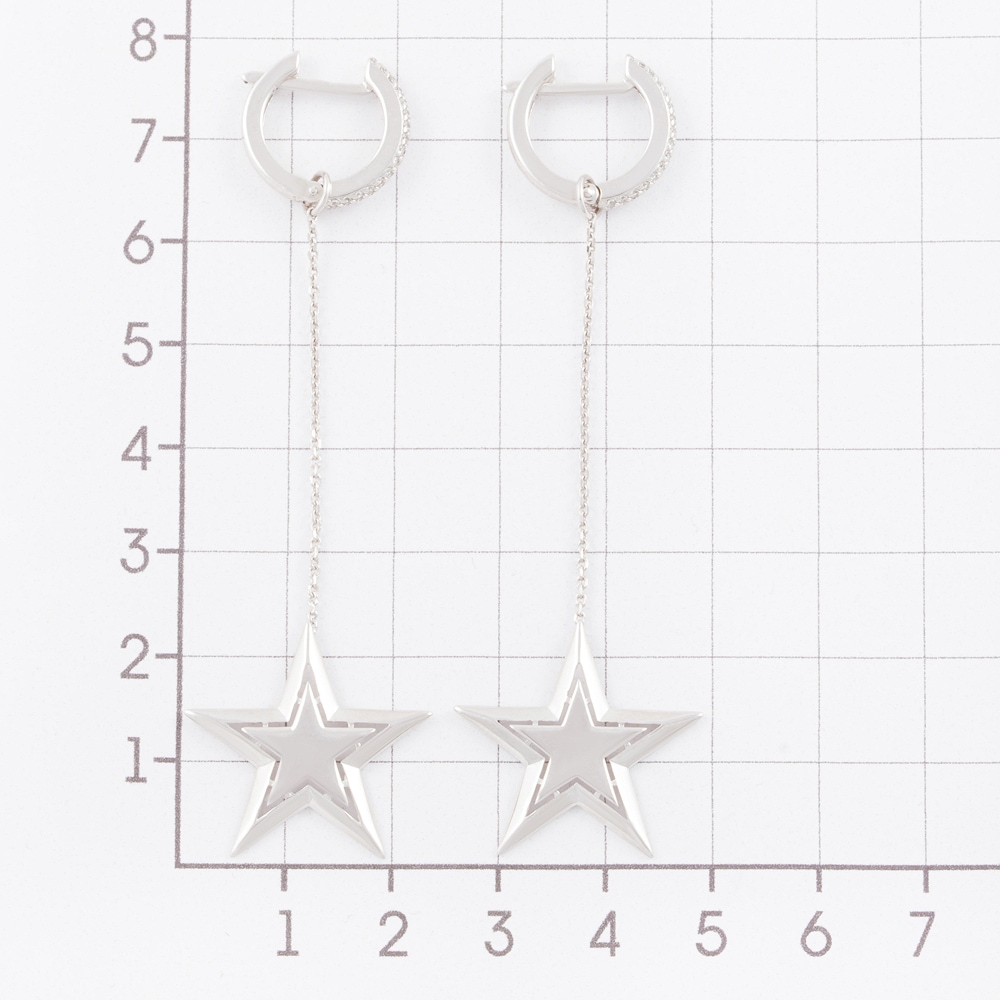 Серебряные серьги подвесные Дельта (delta)  со вставками (фианит) ДП221322С, размеры от  до 18.5
