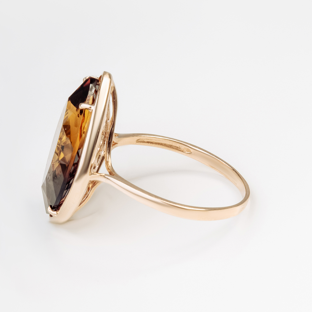 Золотое кольцо Мастер бриллиант из красного золота 585 пробы  со вставками (аметрин синт) МБ01-2-189-1700-010, размеры от 18 до 20