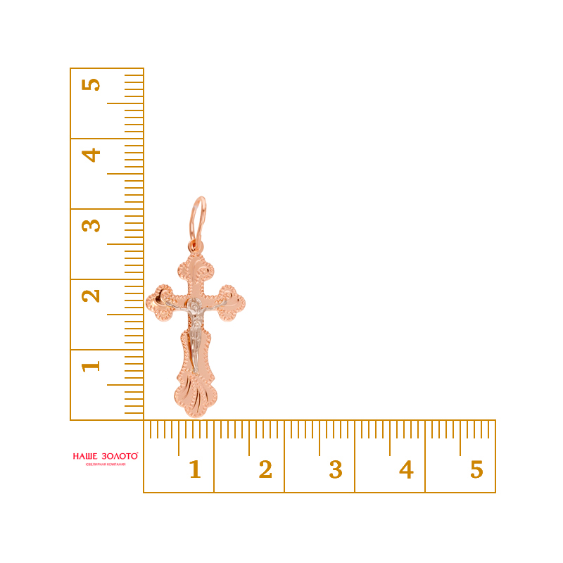 Золотой крест Голден глоб из красного золота 585 пробы ГГ102ИХ240103