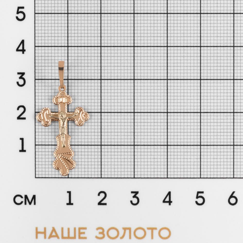 Золотой крест Голден глоб из красного золота 585 пробы ГГ102ИХ261312