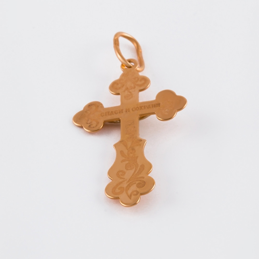 Золотой крест Голден глоб из красного золота 585 пробы ГГ102ИХ261312