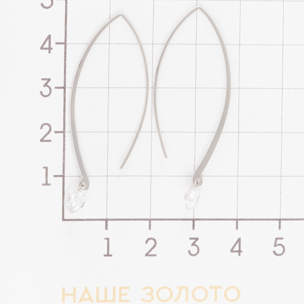 Серебряные серьги протяжки Альфа-карат  со вставками (фианит) КР2128871/91