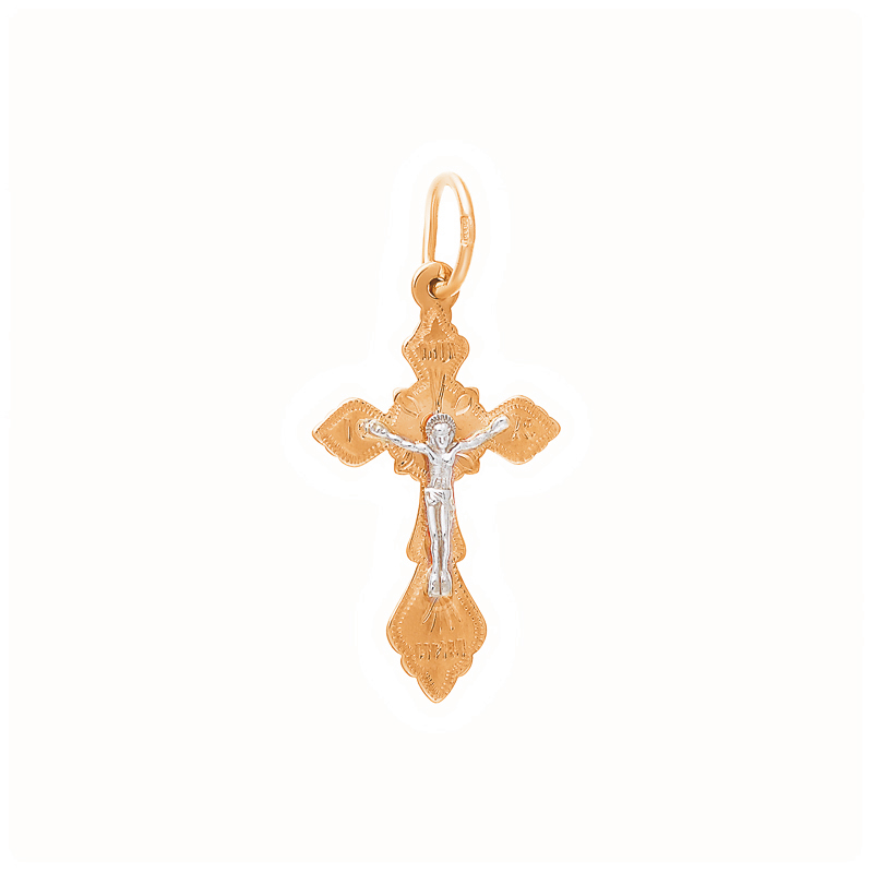 Золотой крест Efremof из красного золота 585 пробы ЮПП1502323