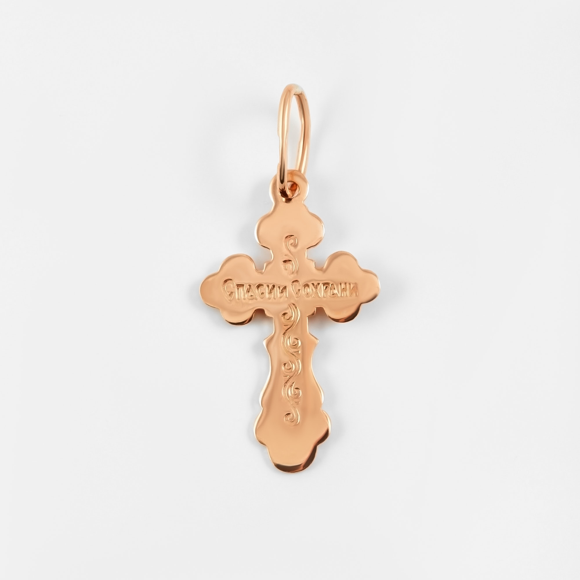 Золотой крест Вознесенский из красного золота 585 пробы 6В21-154