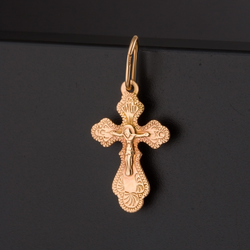 Золотой крест Вознесенский из красного золота 585 пробы 6В21-187