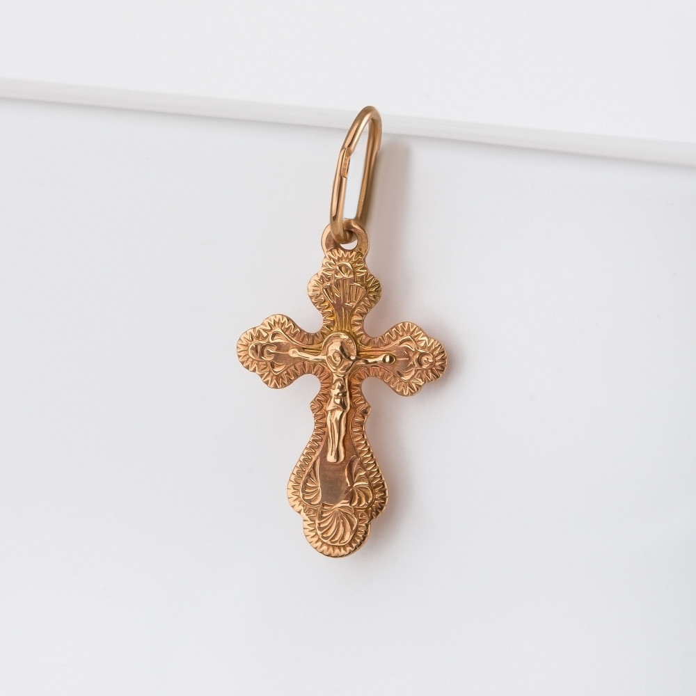 Золотой крест Вознесенский из красного золота 585 пробы 6В21-187