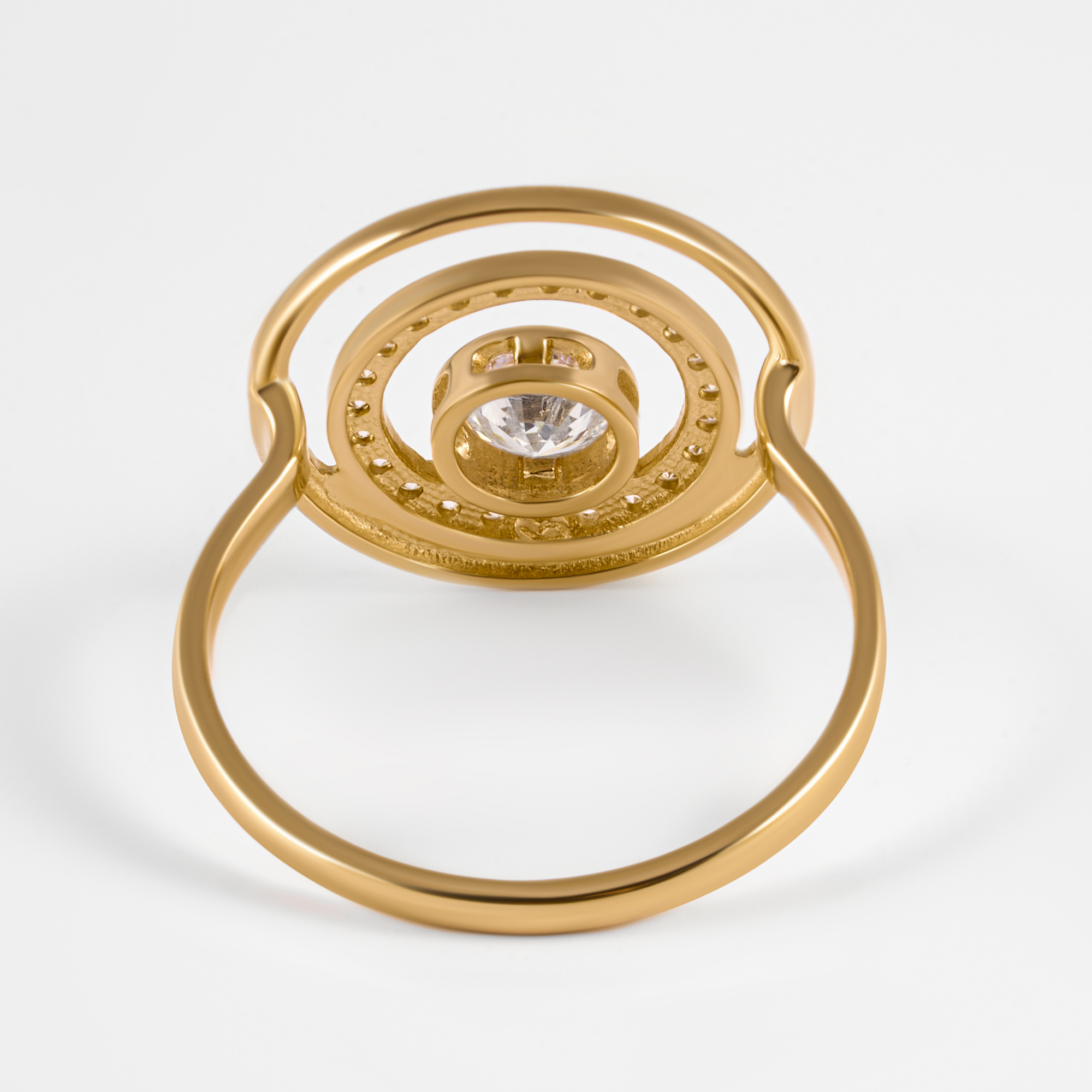 Золотое кольцо Sokolov из красного золота 585 пробы  со вставками (фианит) ДИ018147, размеры от 16 до 19