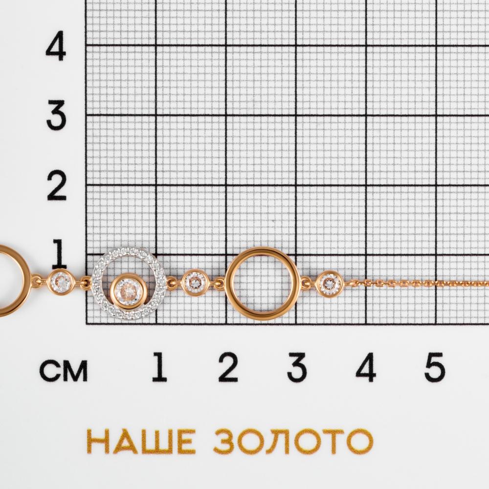 Золотой браслет Sokolov из красного золота 585 пробы  со вставками (фианит) ДИ051041