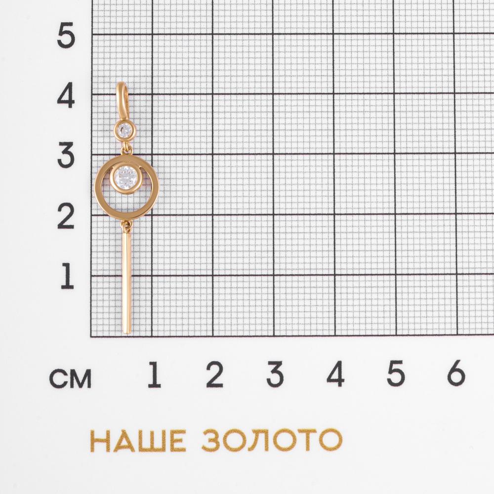 Золотая подвеска Sokolov из красного золота 585 пробы  со вставками (фианит) ДИ035657